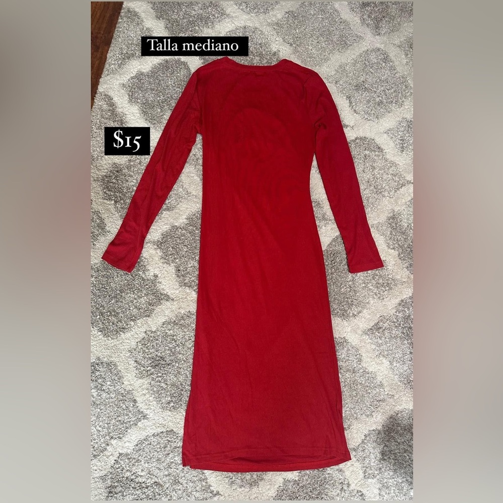 Elegant Red Long Sleeve Dress